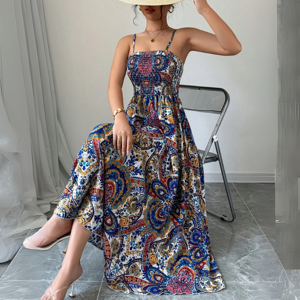 Ethnic Paisley Sleeveless Resort Dress