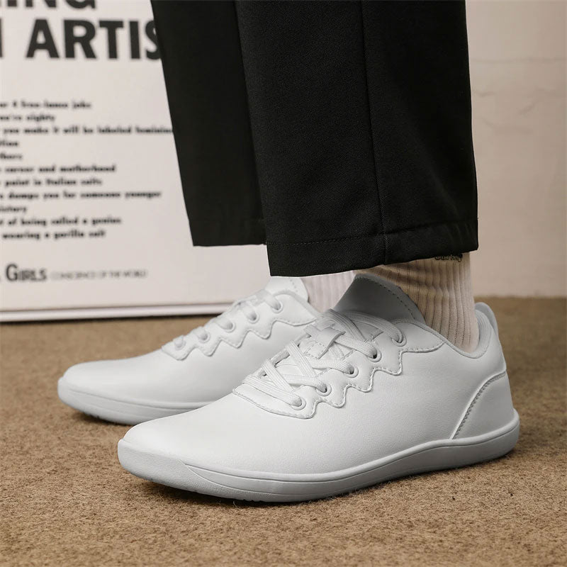 Wide Toe Leather Barefoot Sneaker