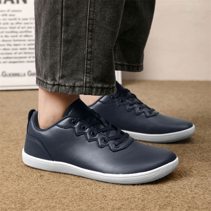 Wide Toe Leather Barefoot Sneaker