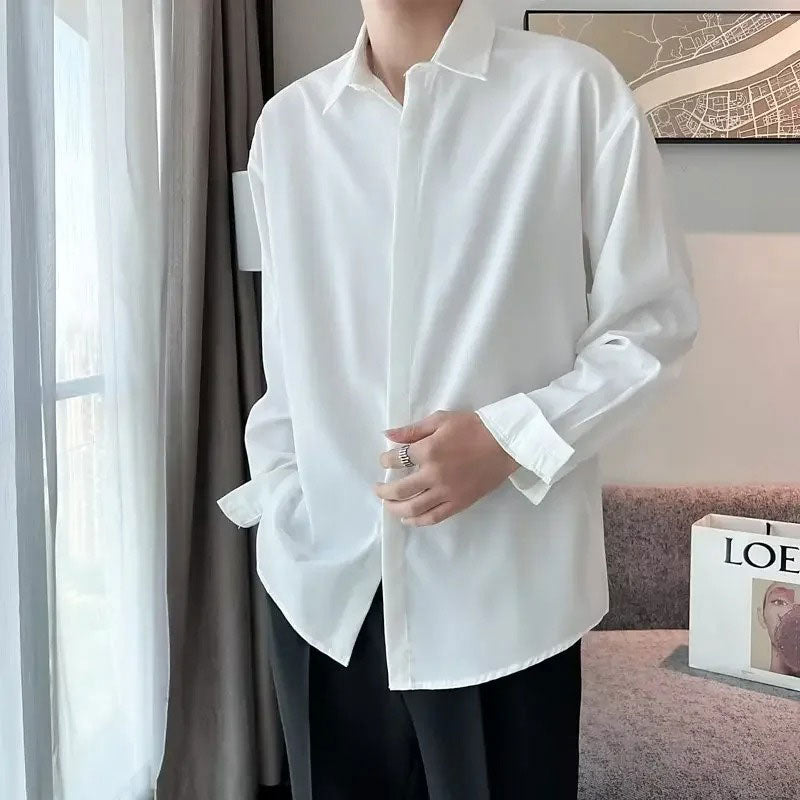 Square Collar Long-Sleeve Shirt