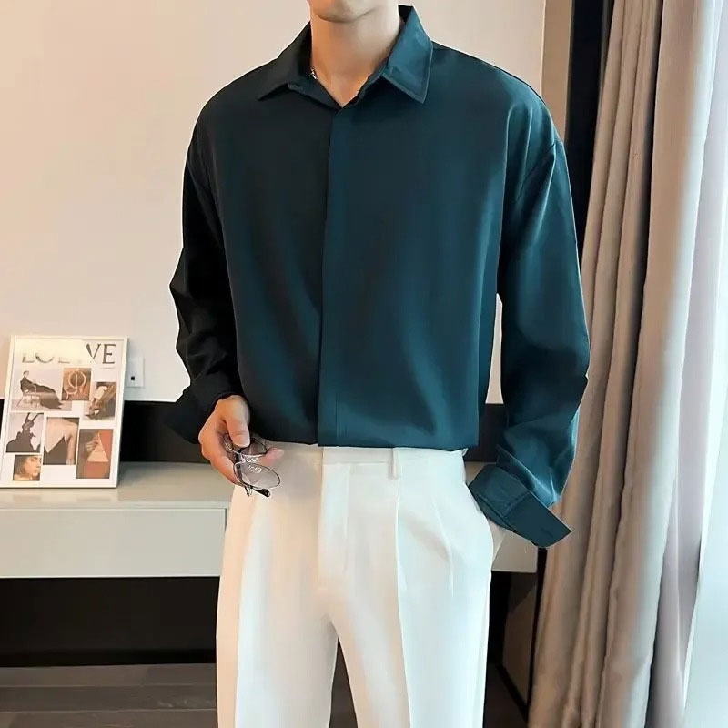 Square Collar Long-Sleeve Shirt