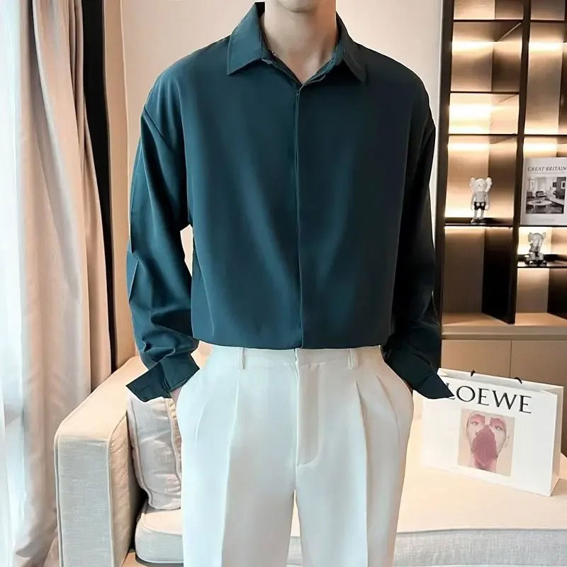 Square Collar Long-Sleeve Shirt