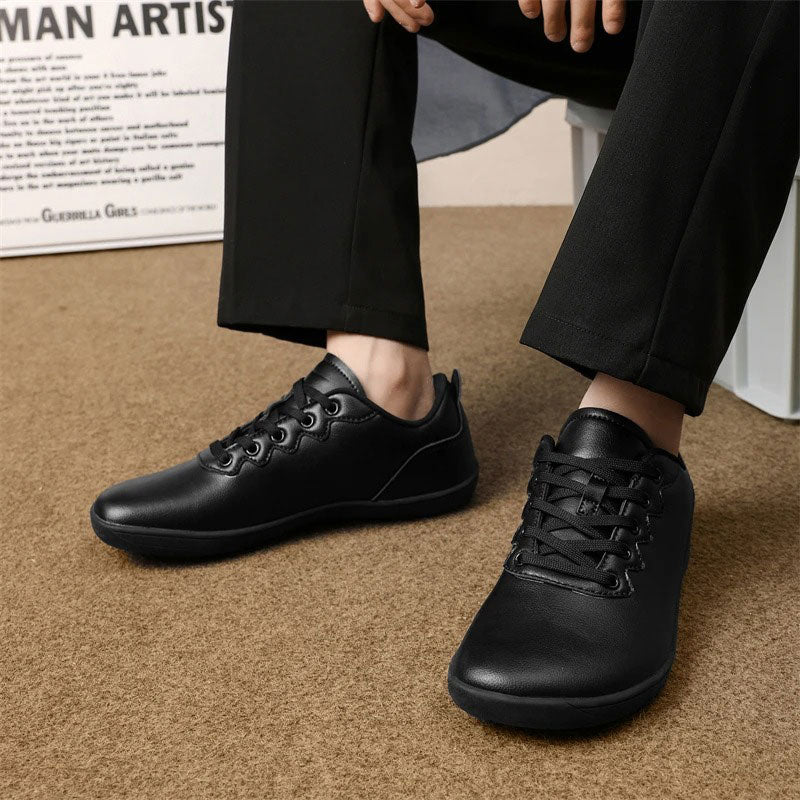 Wide Toe Leather Barefoot Sneaker