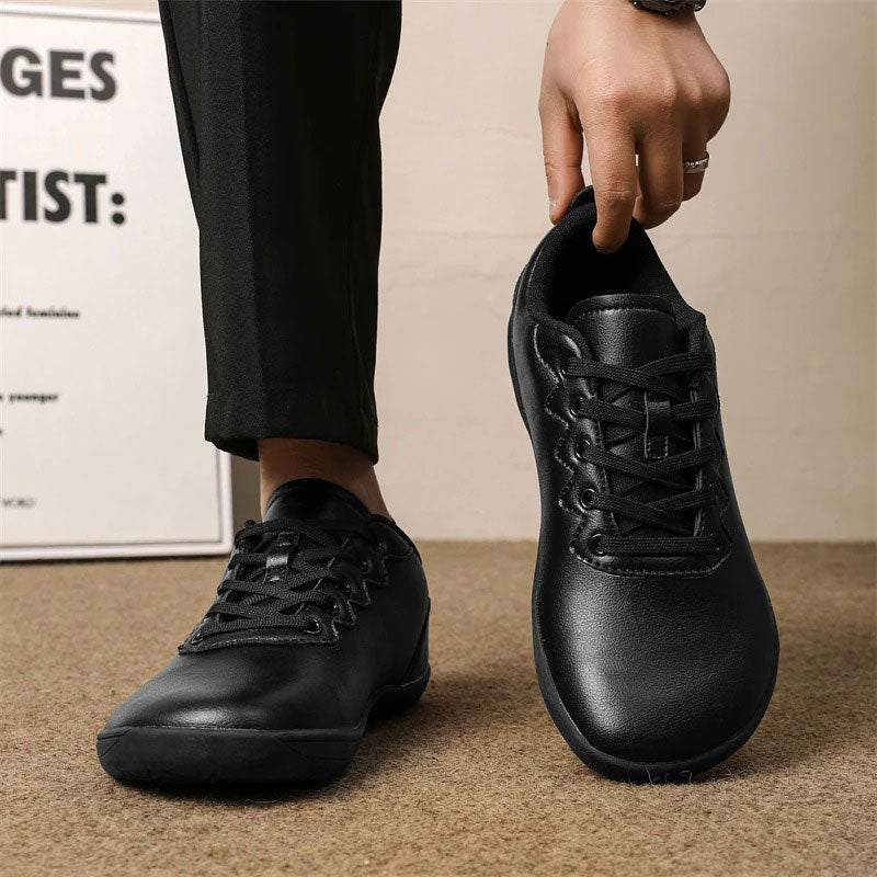 Wide Toe Leather Barefoot Sneaker