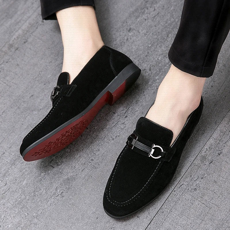 Green Suede Men’s Slip-On Loafers