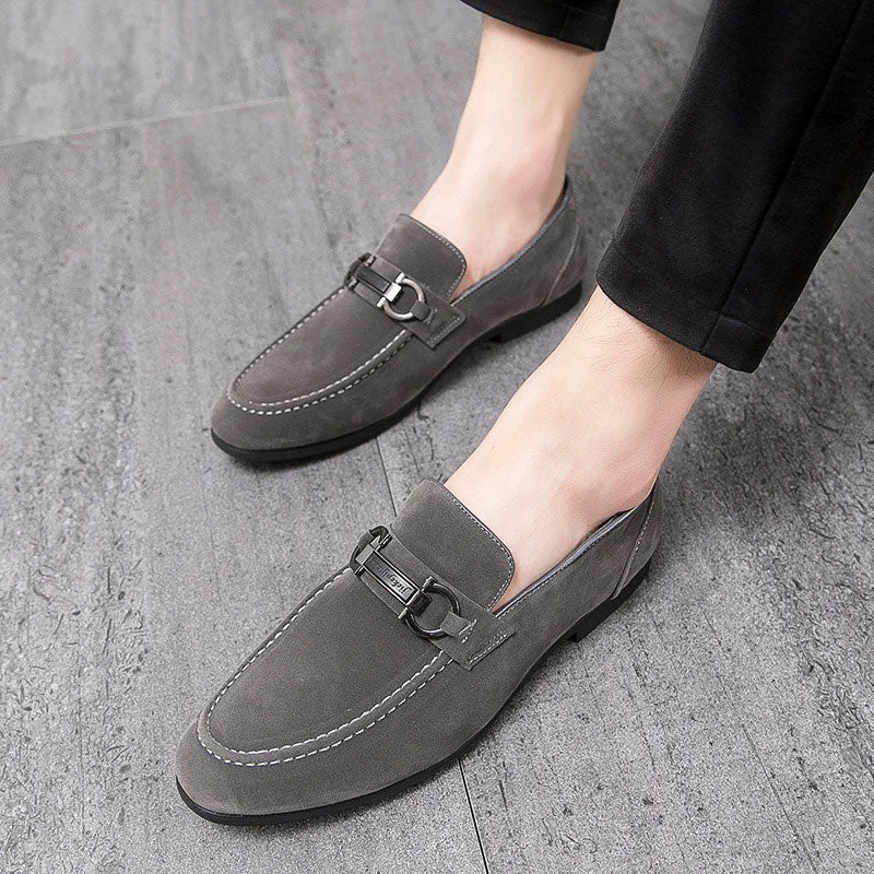 Green Suede Men’s Slip-On Loafers