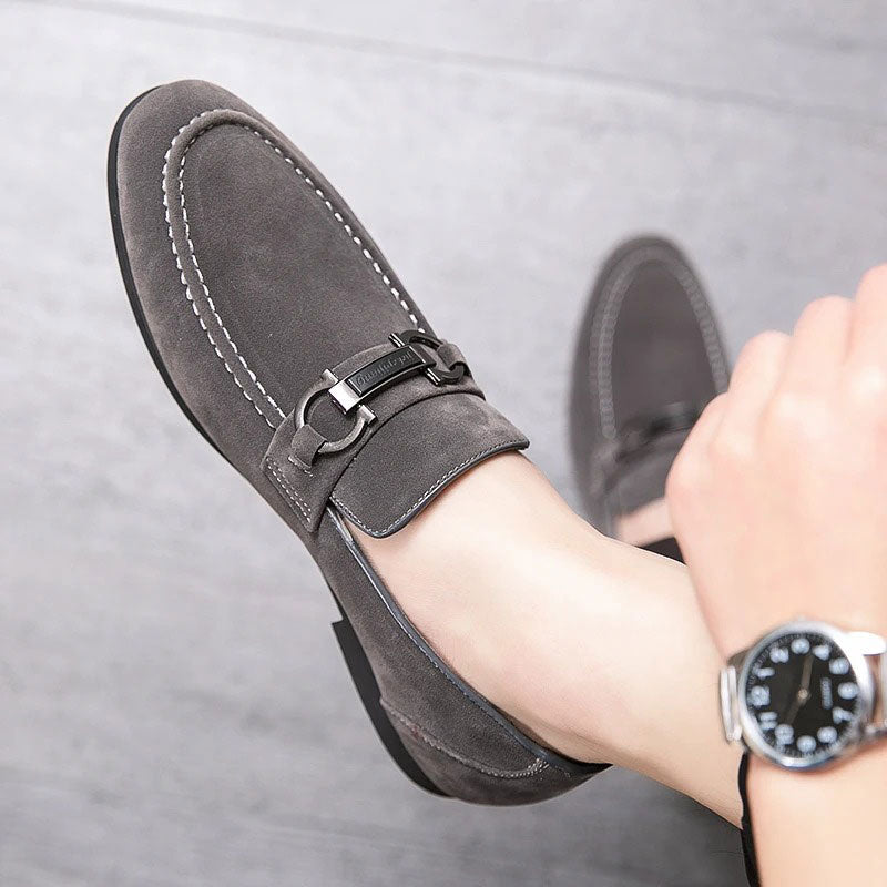 Green Suede Men’s Slip-On Loafers