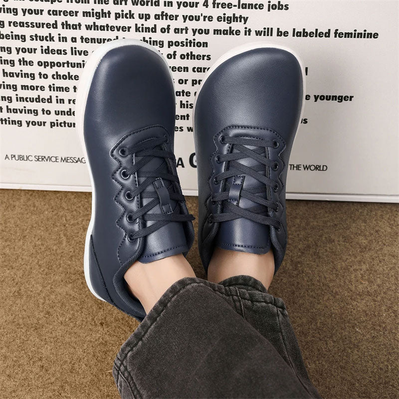 Wide Toe Leather Barefoot Sneaker