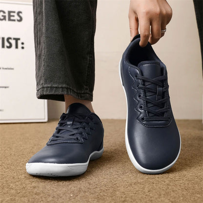 Wide Toe Leather Barefoot Sneaker