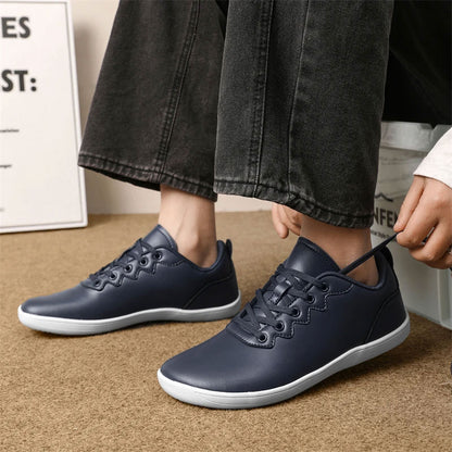 Wide Toe Leather Barefoot Sneaker