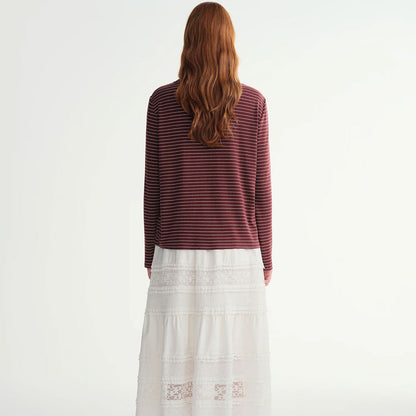 Letter Embroidered Long-Sleeve T-shirt