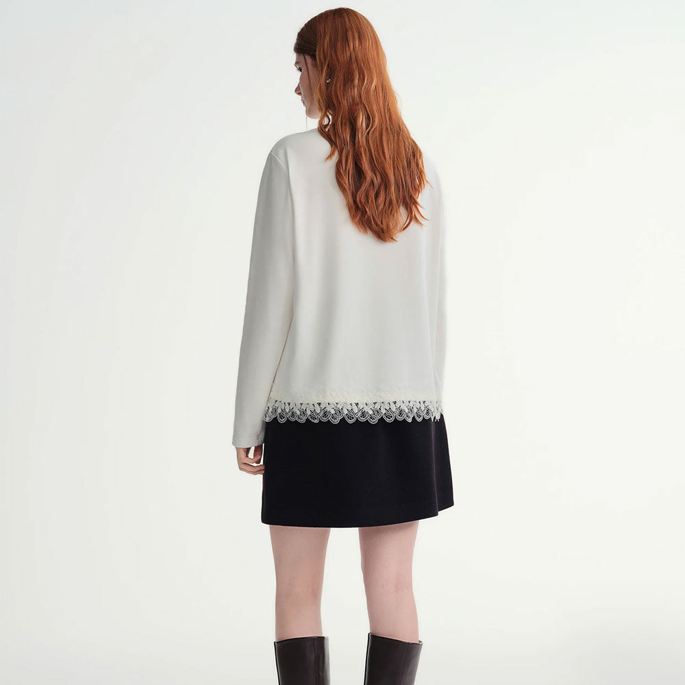 Letter Embroidered Long-Sleeve T-shirt