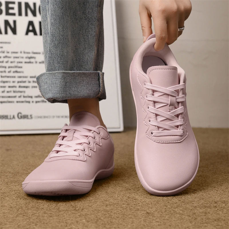 Wide Toe Leather Barefoot Sneaker