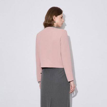 V-Neck Single-Breasted Short Blazer