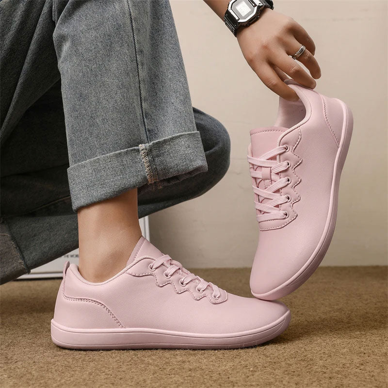 Wide Toe Leather Barefoot Sneaker