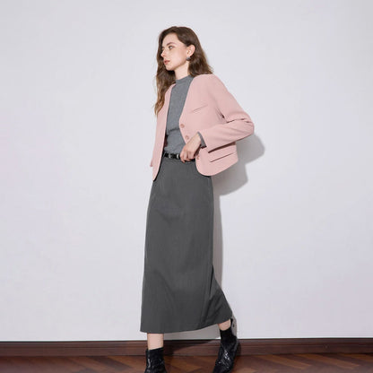 V-Neck Single-Breasted Short Blazer