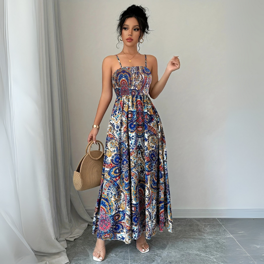 Ethnic Paisley Sleeveless Resort Dress