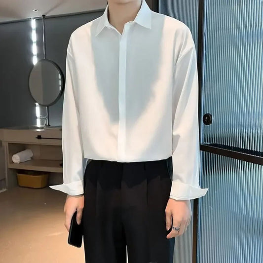 Square Collar Long-Sleeve Shirt