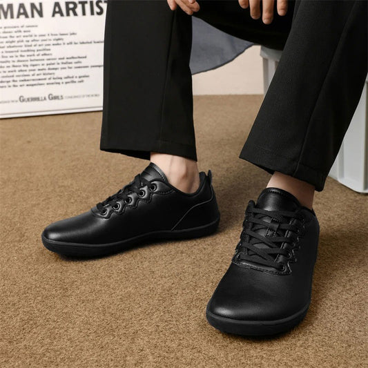 Wide Toe Leather Barefoot Sneaker