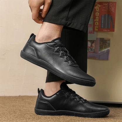 Wide Toe Leather Barefoot Sneaker