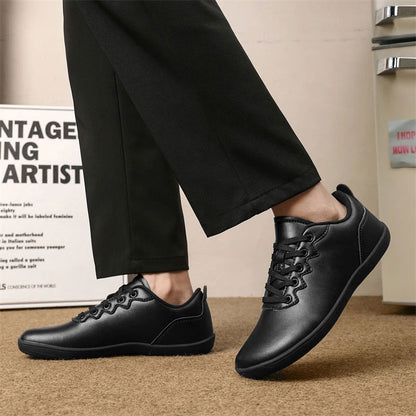 Wide Toe Leather Barefoot Sneaker