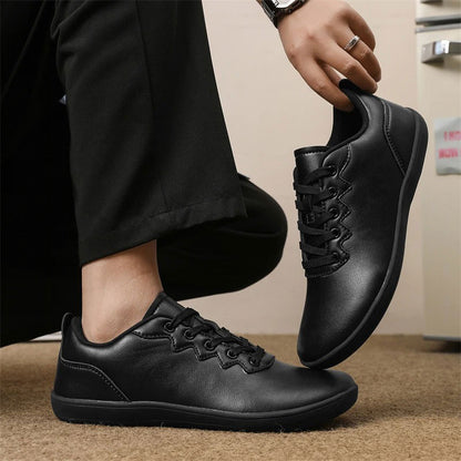 Wide Toe Leather Barefoot Sneaker