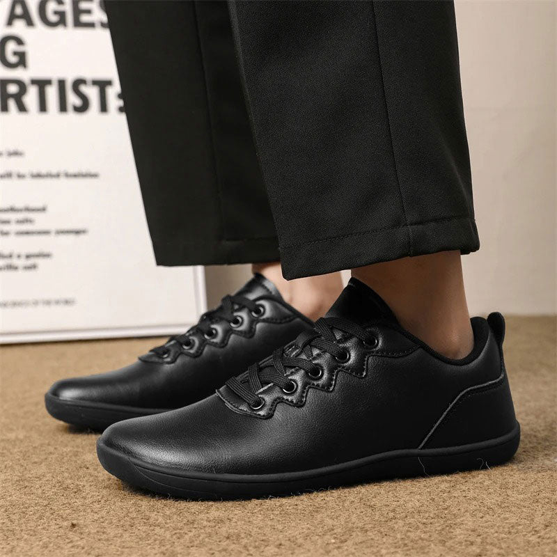 Wide Toe Leather Barefoot Sneaker
