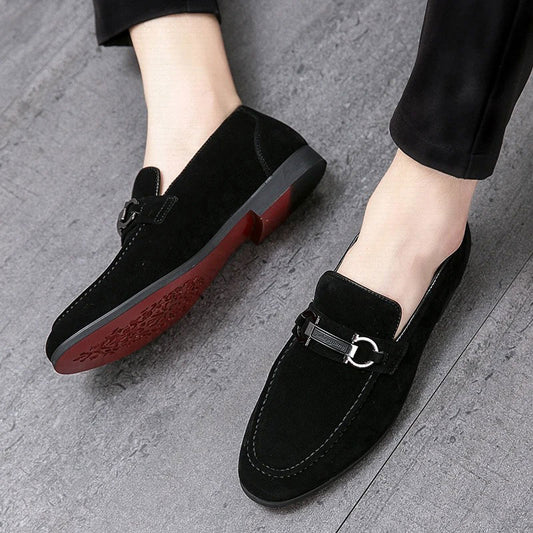 Green Suede Men’s Slip-On Loafers