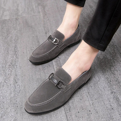 Green Suede Men’s Slip-On Loafers